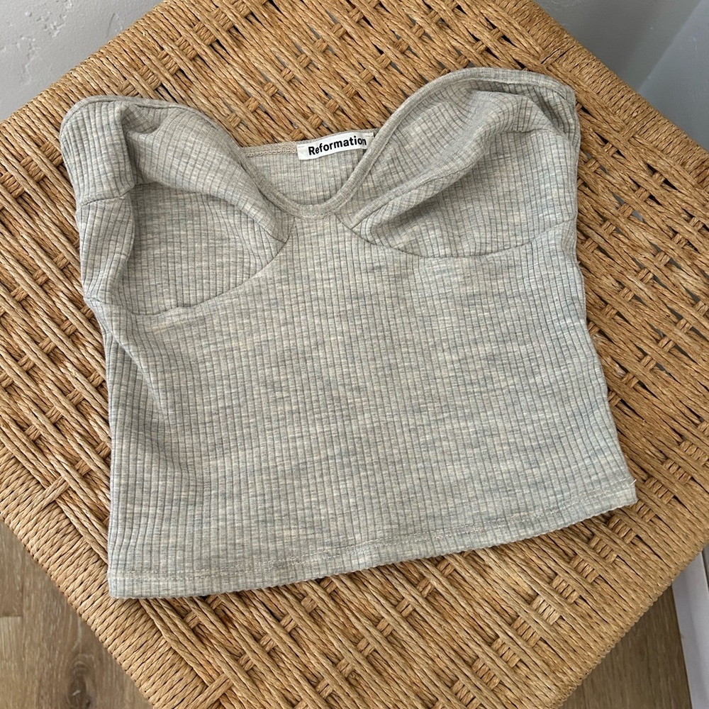 Reformation strapless crop top